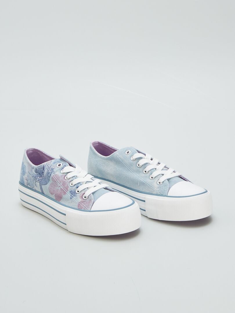 'Stitch' canvas sneakers - BLAUW