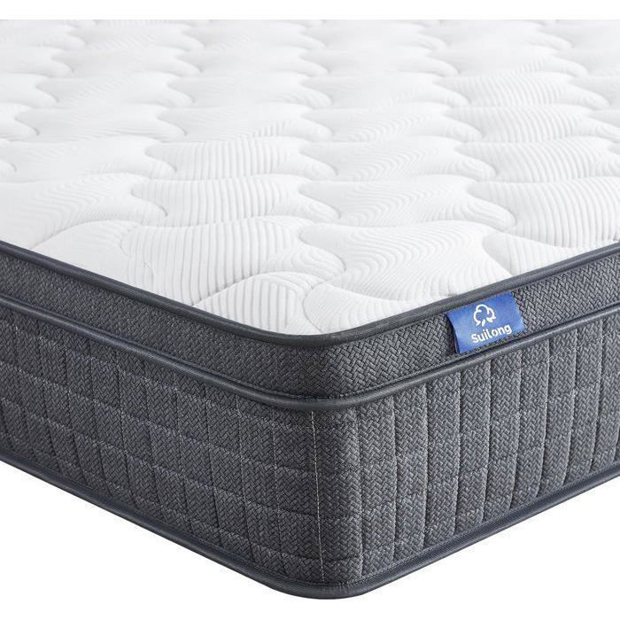 SUILONG Hybride Matelas 160x200 cm,Épaisseur 26 cm,Matelas à Ressorts Ensachés Mémoire de Forme,7 Zones de Confort
