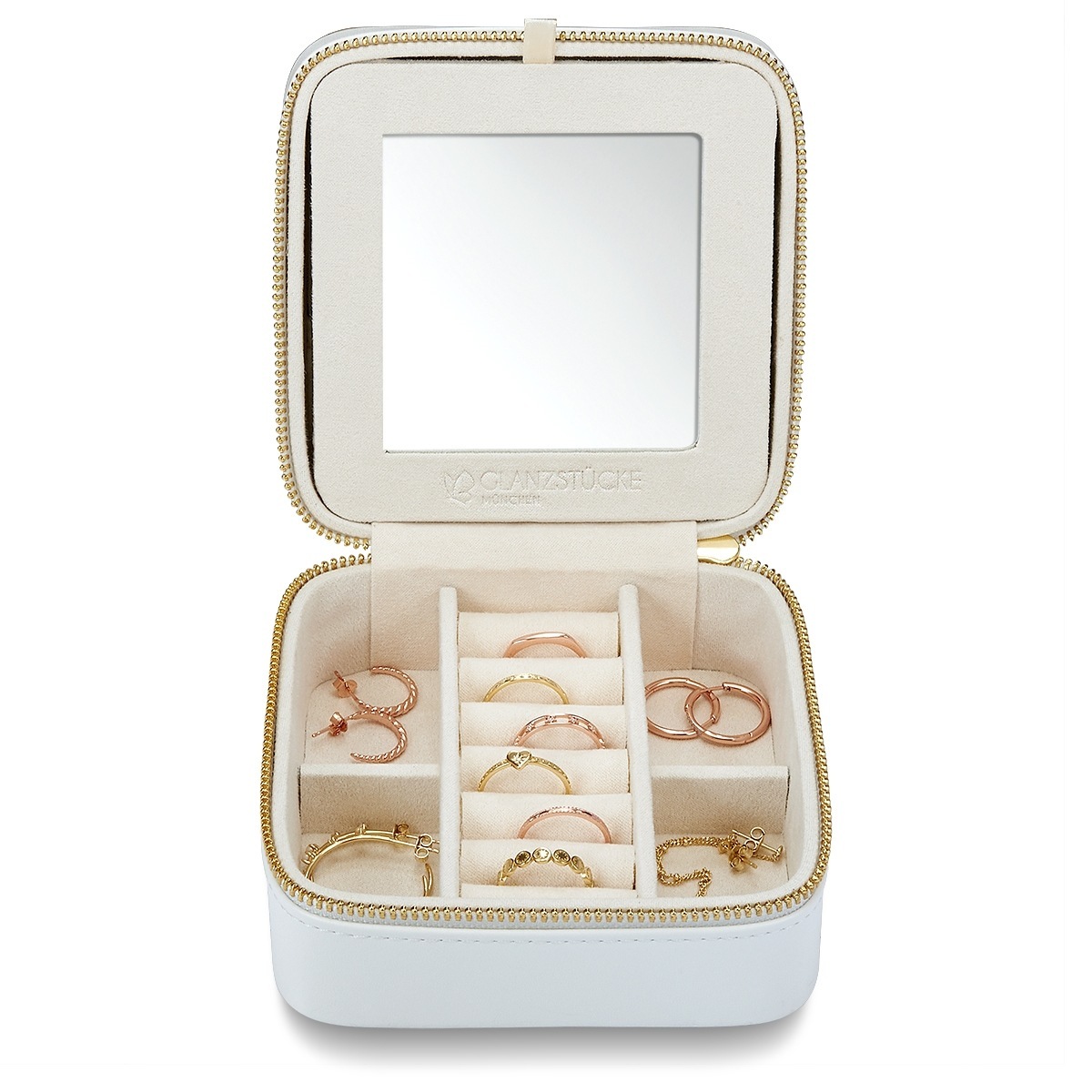 Гланзстуцке Минхен путна торба, вештачка кожа, бела - 11,5 цм