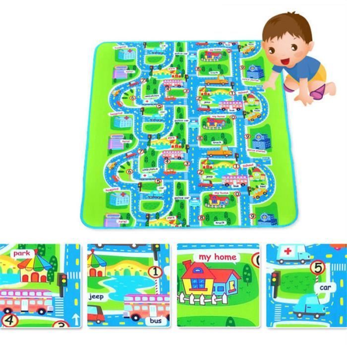 Giant Rectangular Car Racing Track Play Mat for Baby and Child, Picnic Mat