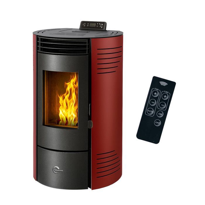 Estufa de pellets sellada Azora de 11,6 kW, Bordeaux Sannover