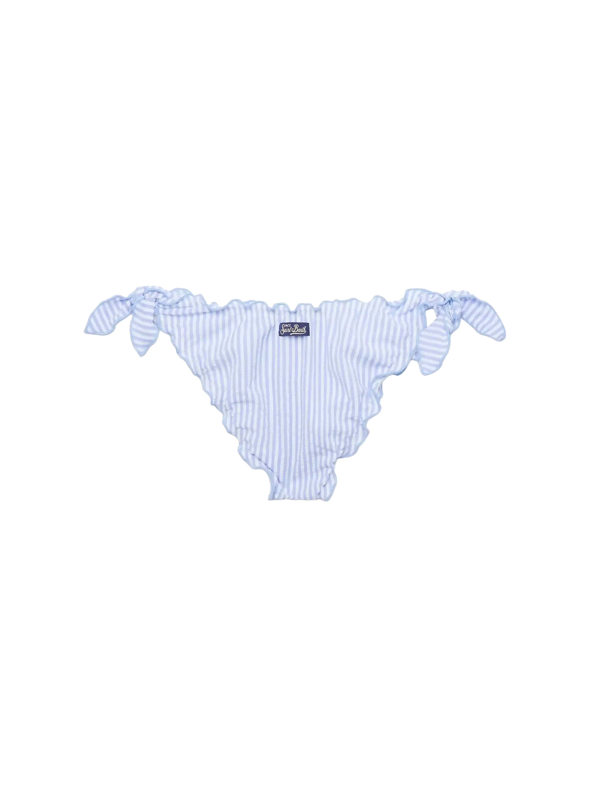Bañador tipo slip clásico de seersucker Moon con estampado de rayas.