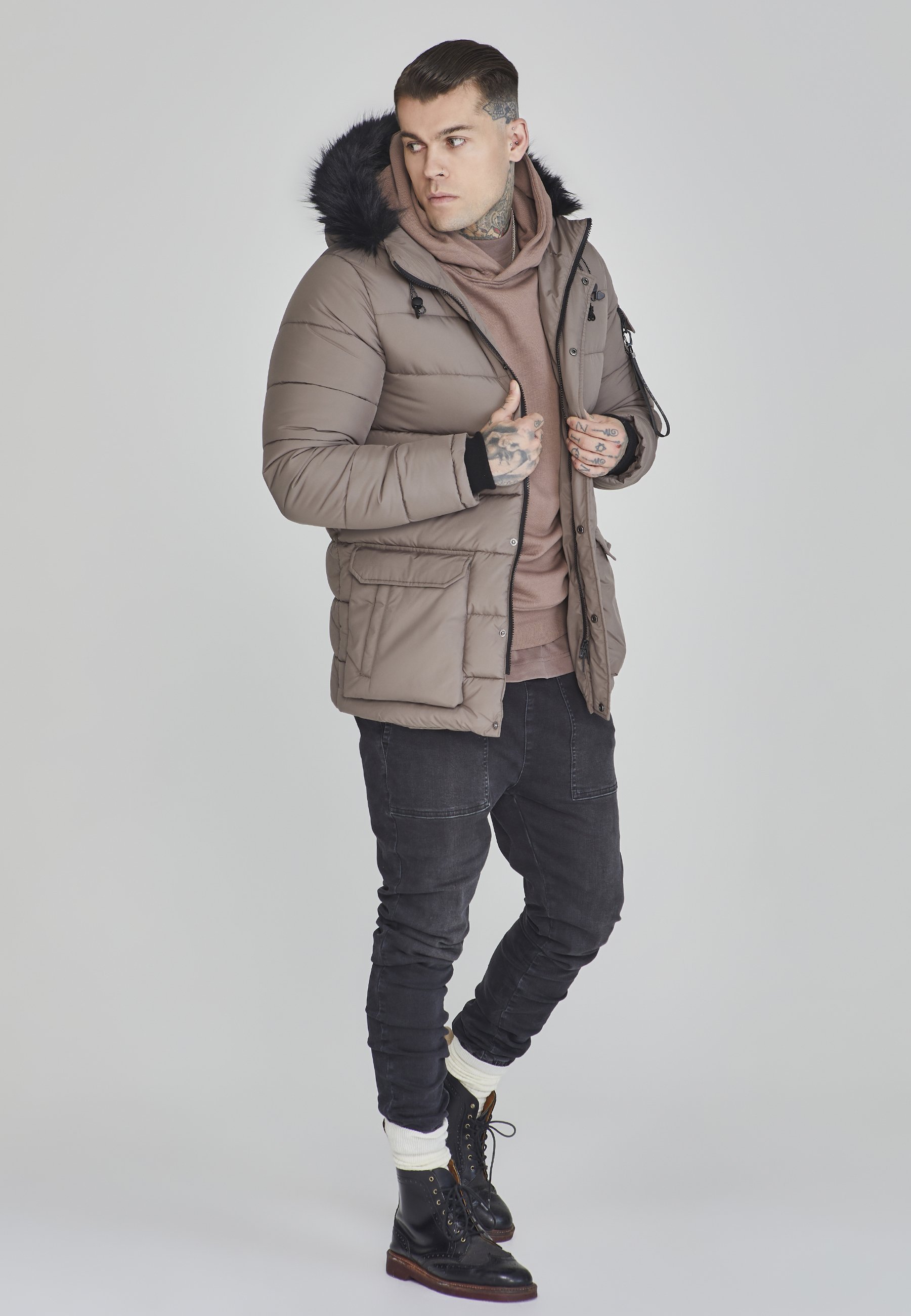 SIKSILK winterjas - beige
