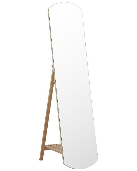 Lustro podłogowe stojące 35 x 150 cm jasne drewno