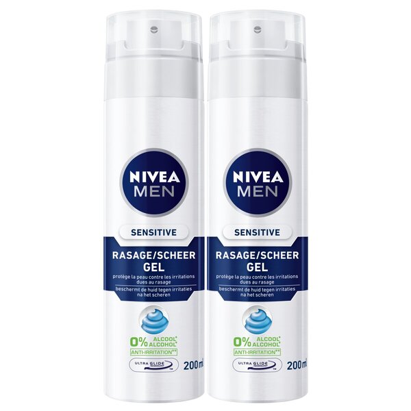 Gel de Barbear NIVEA Men Sensitive<br>2 x 200ml - Pele sensível