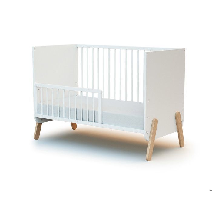 AT4 - SEREN Sponda di protezione in legno per lettino - 120 x 32 x 4 cm Bianca -