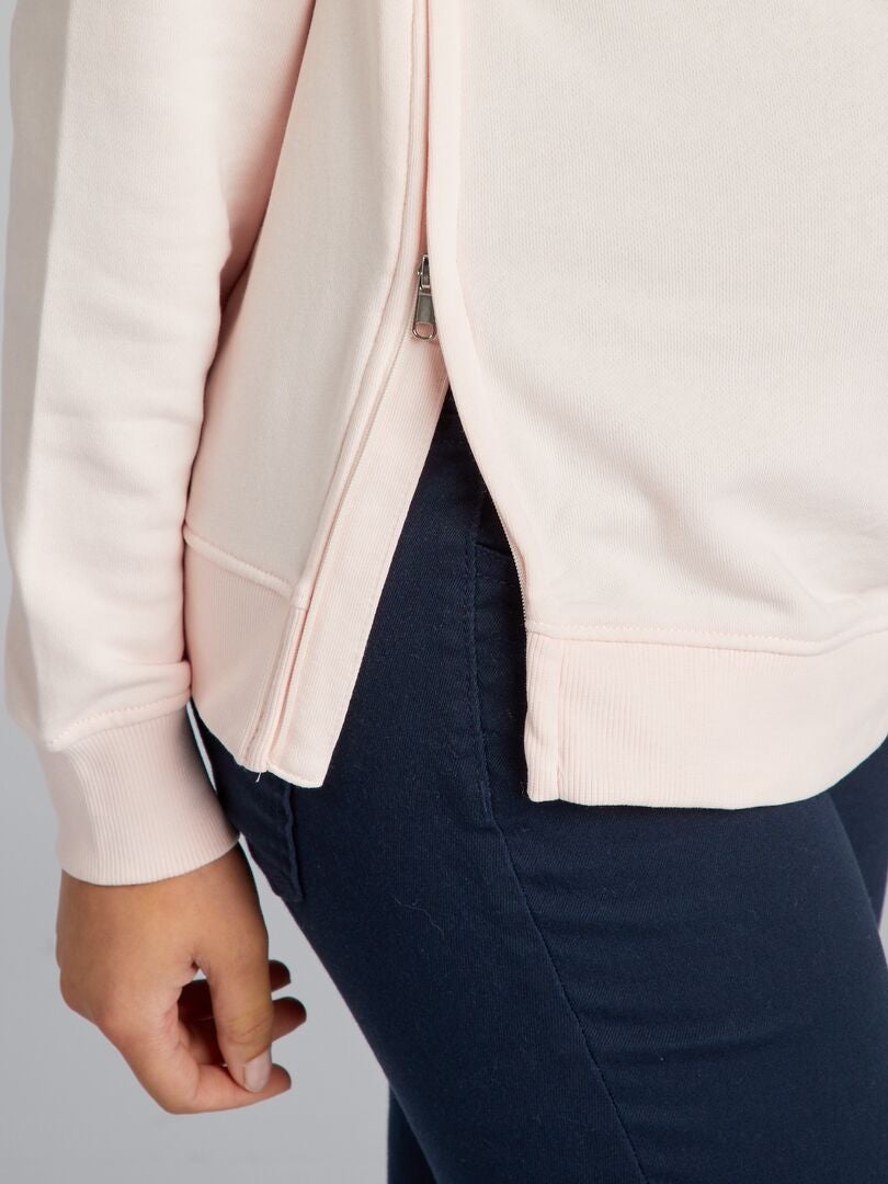 Sudadera de enfermería con aberturas laterales - BLANCA