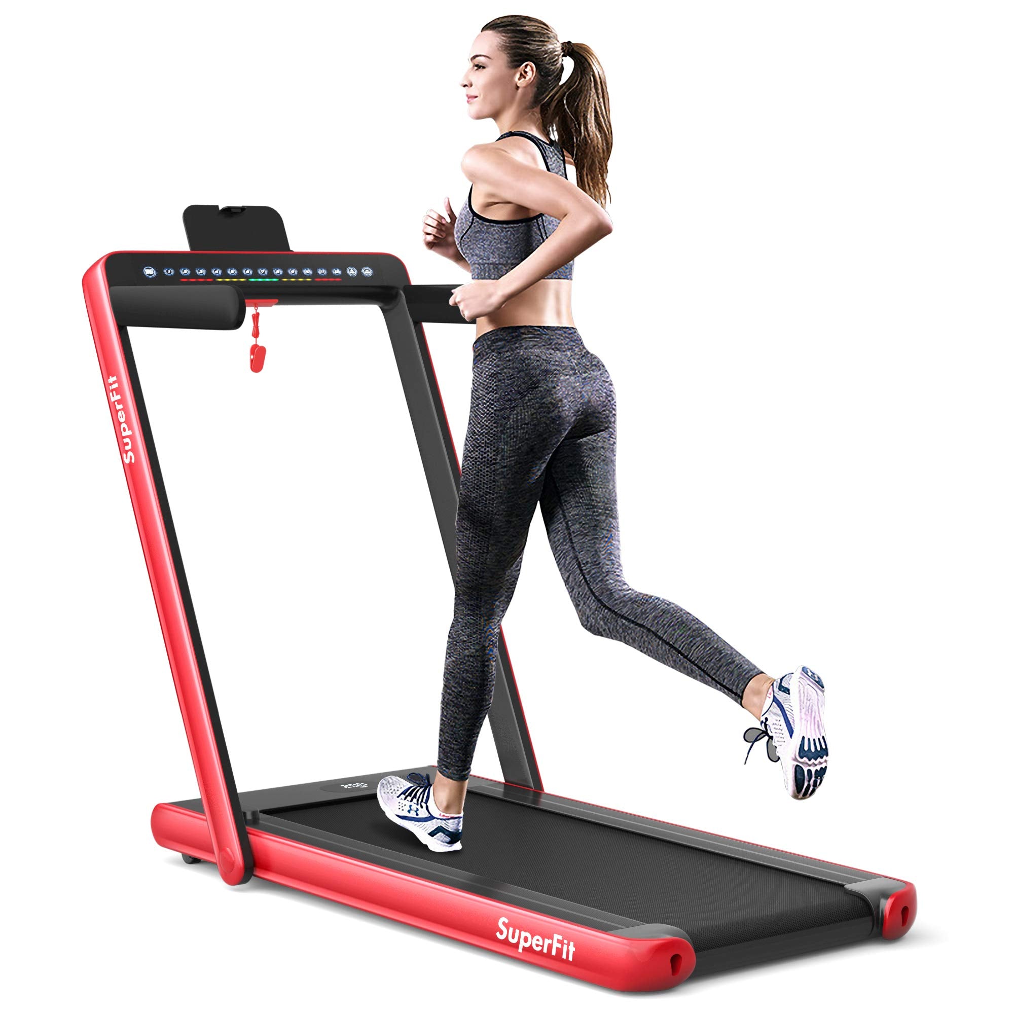 2-in-1-Klapplaufband mit Dual-Display, 2,25 PS Superfit-Elektro-Unterbau-Laufmatte