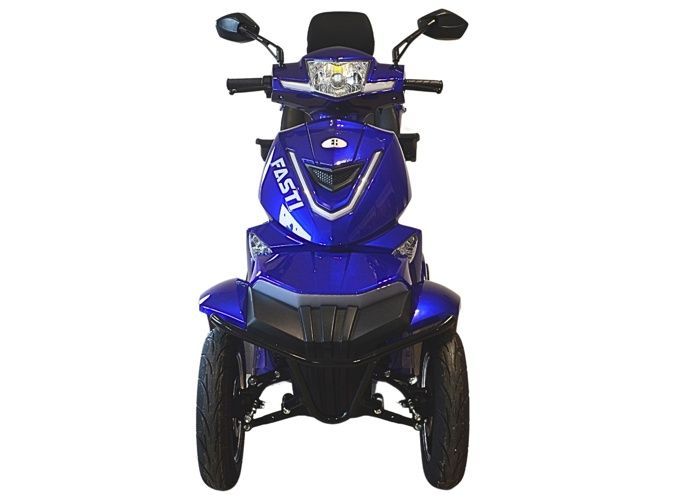 Scooter elettrico Electroride FASTI 4 MAX da 1000 watt a 4 ruote per persone con mobilità ridotta, omologato per la circolazione stradale, blu con tetto