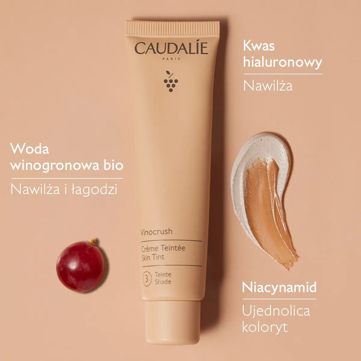 Caudalie Vinocrush Krem koloryzujący, Odcień 3