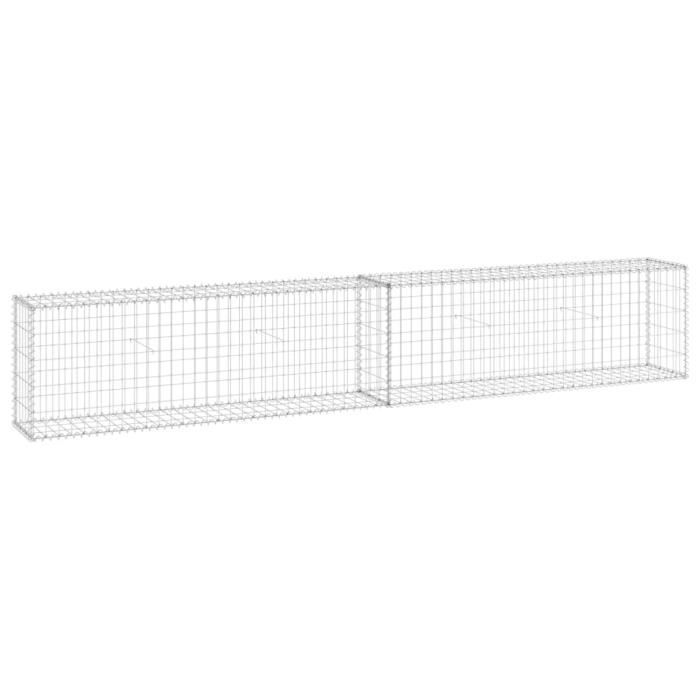 Gabionmuur met deksels - VIDAXL - 300x30x50 cm - Gegalvaniseerd staal - Hoog draagvermogen