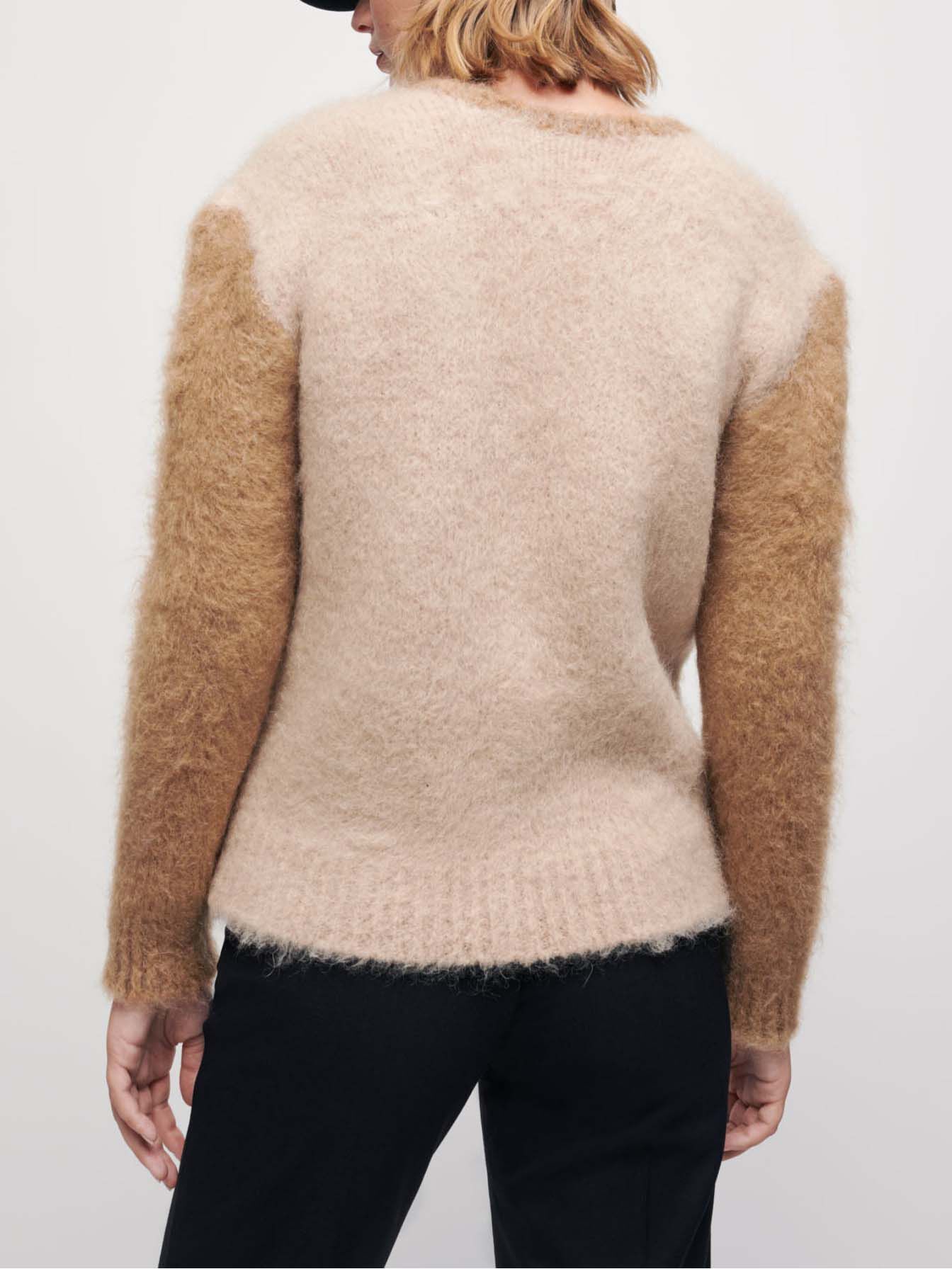 Gekaarde mohair cardigan - Camel