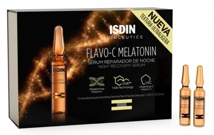 ISDIN Isdin Isdinceutics Flavo-C Melatonine Nachtserum voor het gezicht 30 ampullen