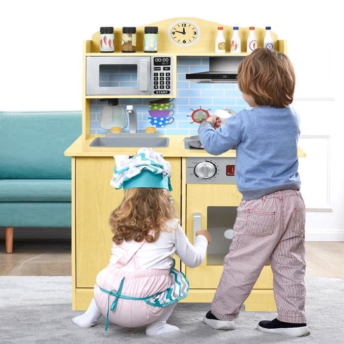 Cocina de madera - LILIIN - Tipo B - 59,5 x 29,5 x 91,7 cm - Accesorios incluidos - Para niños de 3 años en adelante