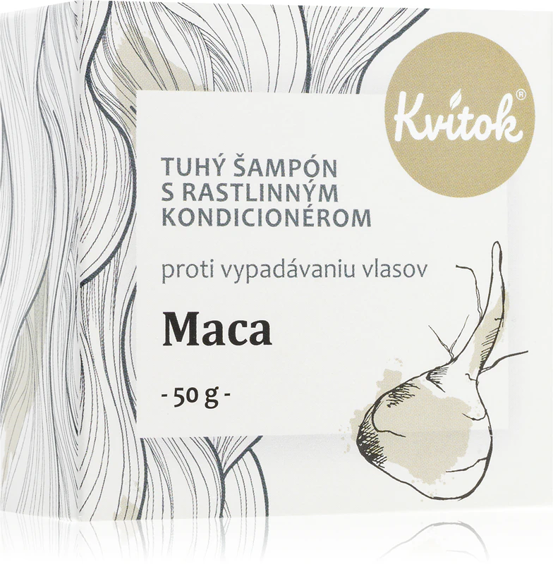 Barra de shampoo Kvitok Maca para cabelos ralos