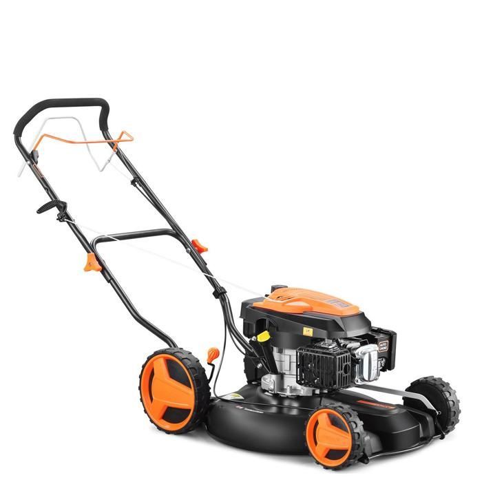 De Fuxtec zelfrijdende benzine-mulchmaaier met een cilinderinhoud van 196 cc en een maaibreedte van 51 cm geeft uw gazon een nieuw leven.