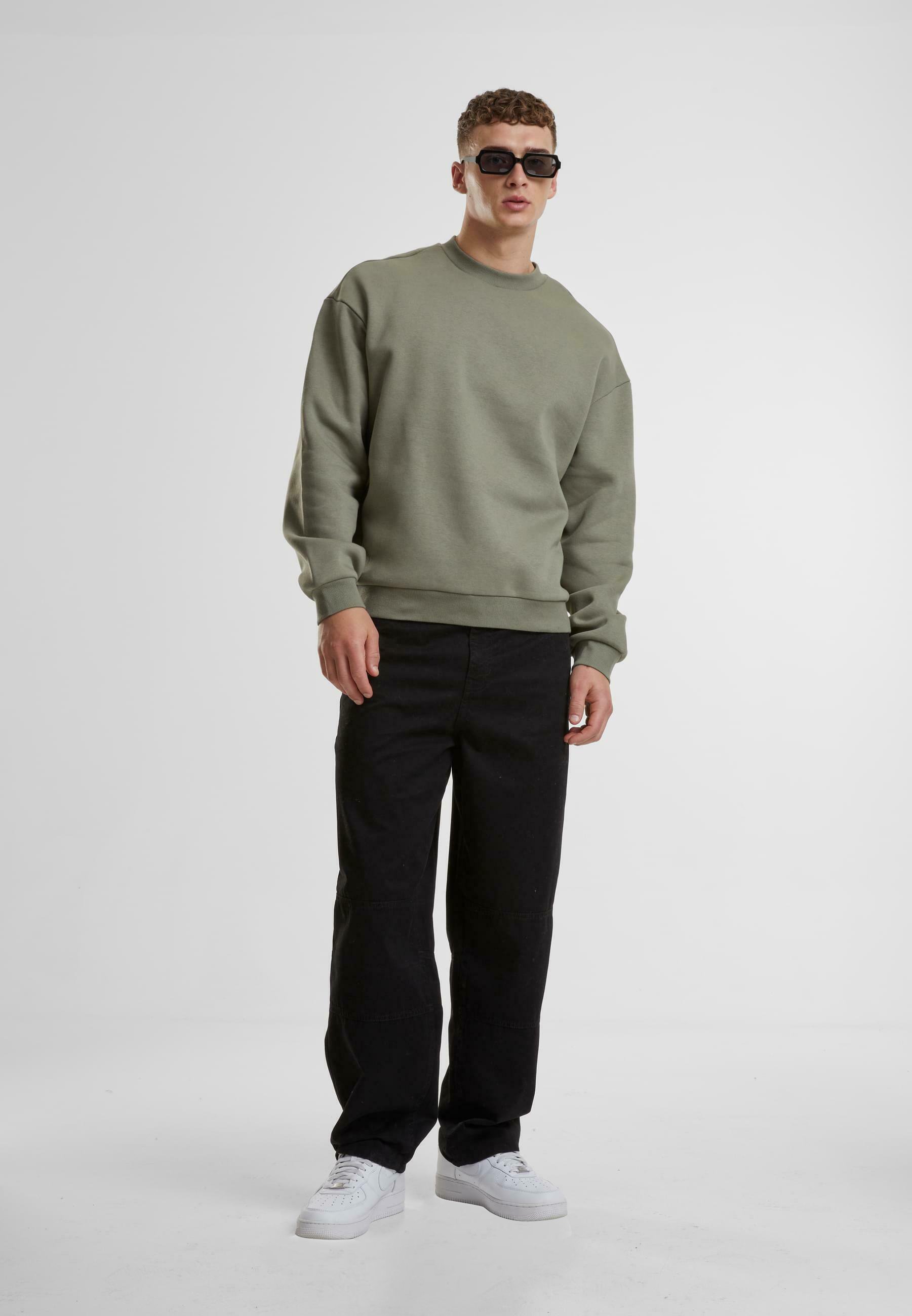 Urban Classics FLUFFY CREWNECK - Sweatshirt - paleolive