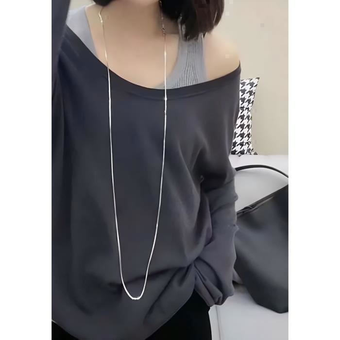 Chaîne de Cou - Femme - Maille  - Serpent - 120 cm - Maille 2mm - Acier - Inoxydable - Bola