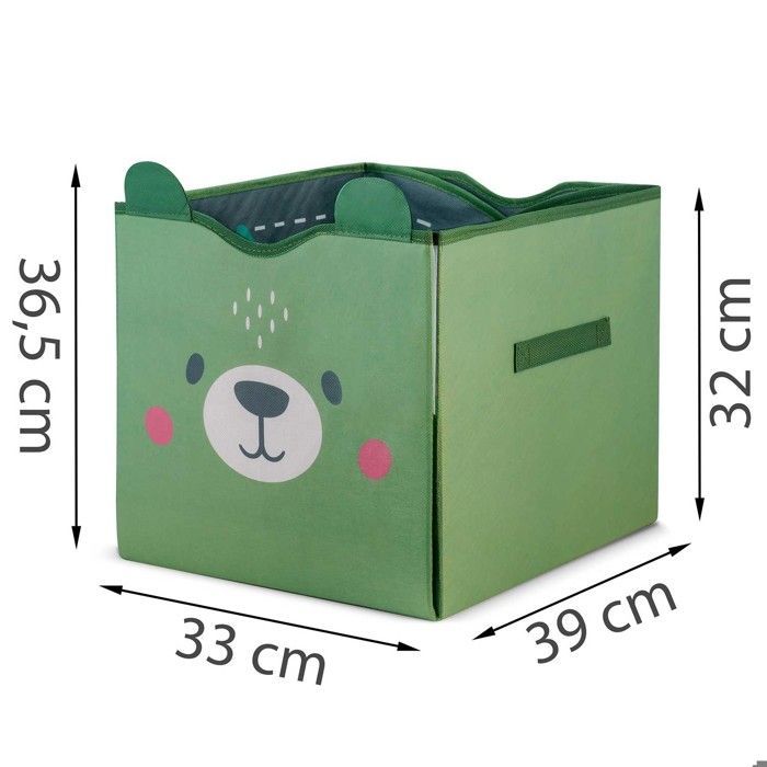 Coffre à jouets et tapis 2 en 1 - JANSHOP - Vert - 33x39x32 cm - 103,5x97,5 cm ouvert - Organisateur - Tissu non tissé