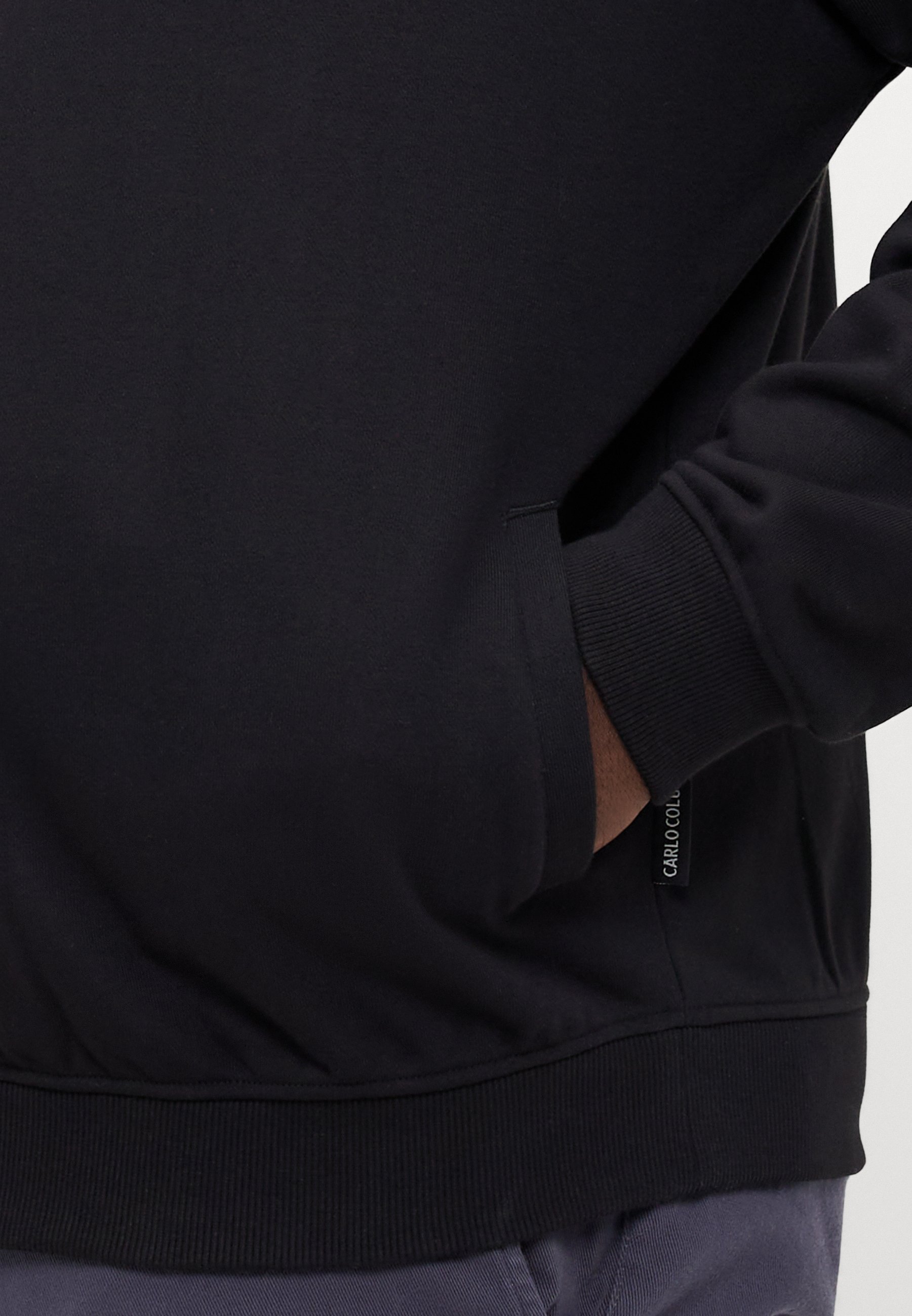 Sweat à capuche zippé Carlo Colucci - Noir