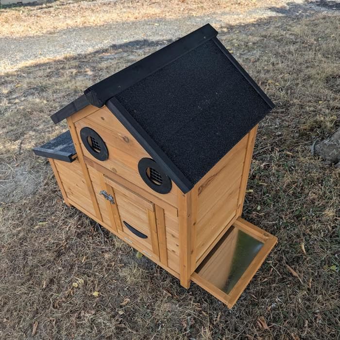 Poulailler Mini Burma jusqu'à 2 poules toit shingle noir Bois