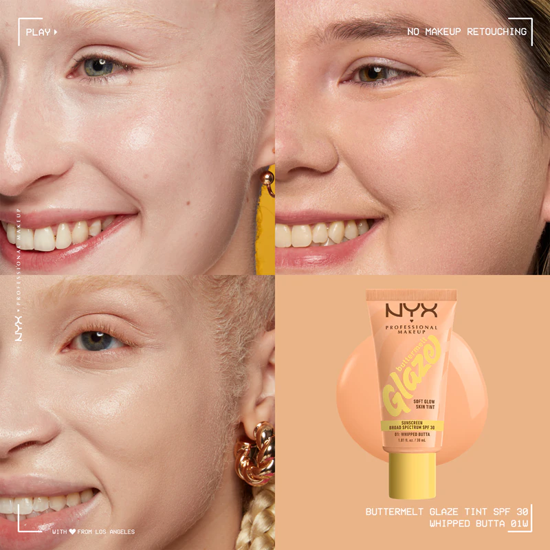 NYX Professional Makeup Buttermelt Glaze - Fluido iluminador e tonalizante FPS 30