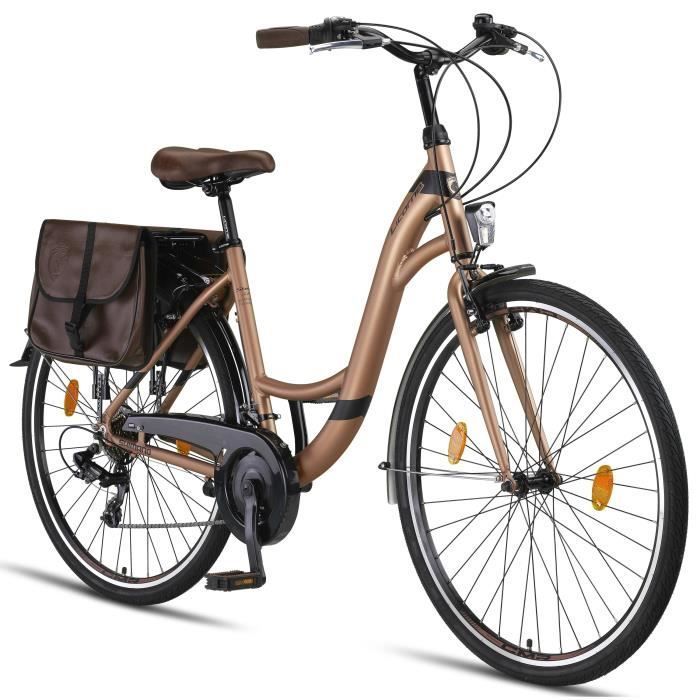 Vélo de ville pour femme - MARQUE - 26-28 pouces - Cadre en aluminium - 21 vitesses - Sans suspension