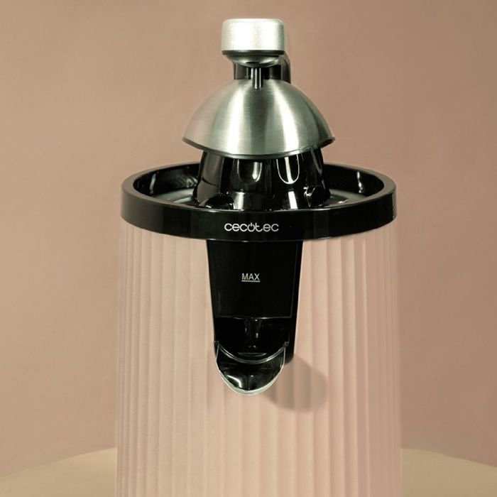 Cecotec Xqueeze RetroJuice 600 Elektrische Zitruspresse mit Arm für Orangen und andere Zitrusfrüchte, Beige. 600 W, Retro-Stil