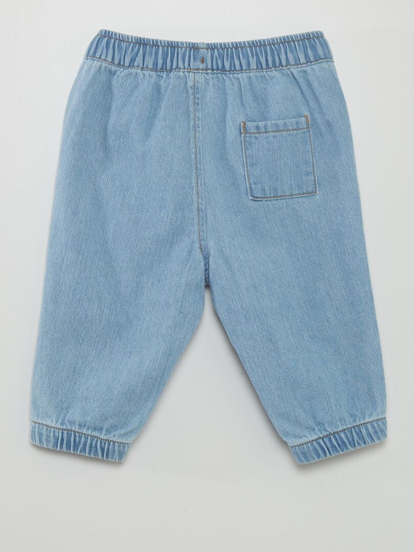 Paperbag denim broek - BLAUW