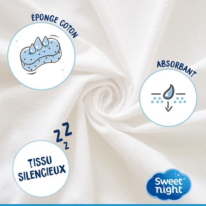 Sweetnight - Protège matelas 140x200 cm | Bouclette en Coton | Alèse Imperméable et Absorbante | Respirant et Silencieux