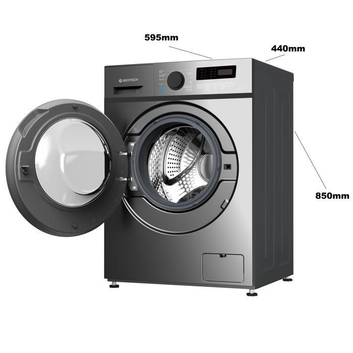 Lave-linge frontal GEDTECH GLL71200BL - 7 Kg - 1200 tr/mn - 16 programmes - Eco - Intensif -  Rapide – Très Faible conso