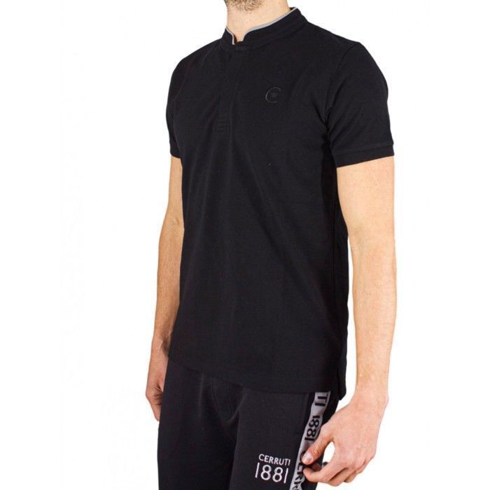 Cerruti 1881 Polo manches courtes col mao New Firenza Noir Homme