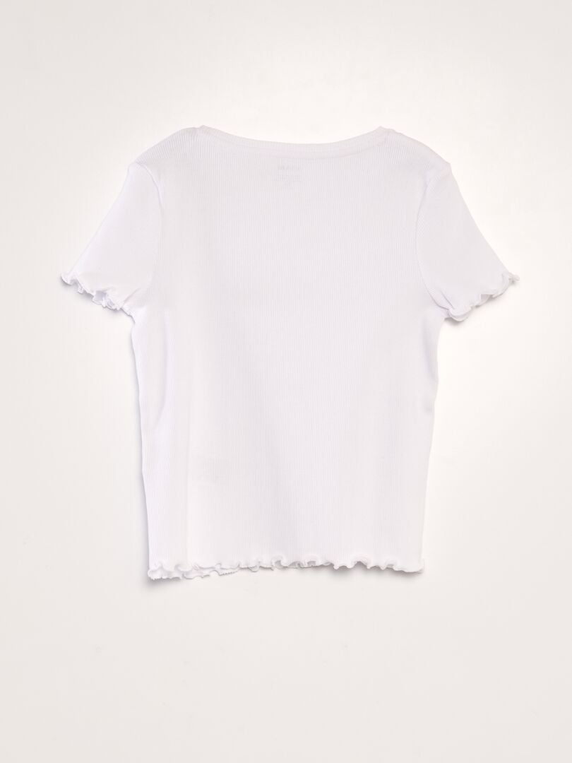 Camiseta de canalé - blanca
