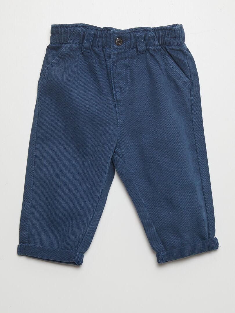 Broek in papieren zakstijl - BLAUW