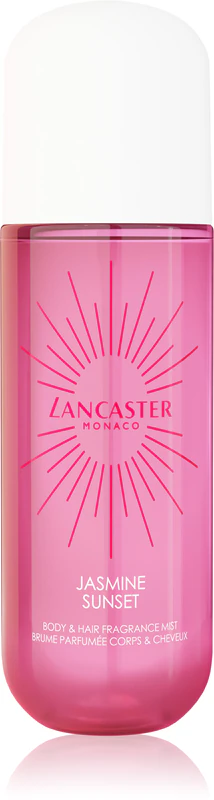 Lancaster Eau de Lancaster Hair & Body Mist, perfume em spray para rosto, corpo e cabelo com fragrância de jasmim ao pôr do sol.