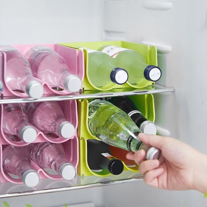 Soporte apilable para botellas - OMABETA - Montaje en refrigerador - Plástico libre de BPA - Capacidad para 2 botellas - 14 x 16 x 7,5 cm