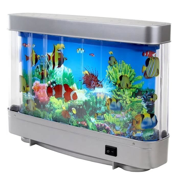 Peces tropicales, lámparas preciosas, acuario decorativo, luz nocturna, océano virtual, lámpara de mesa LED dinámica, Label decor