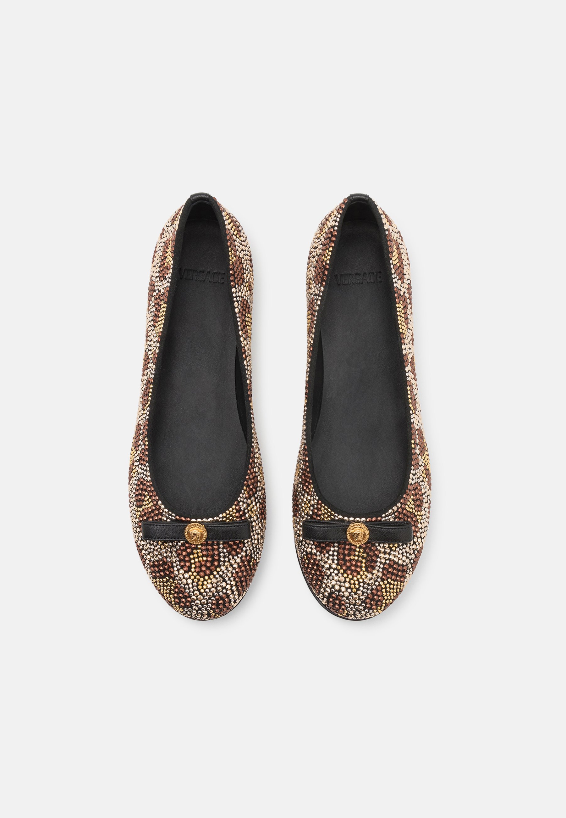 Versace FASHION SHOW CAPSULE FLATS - Ballerine - marrone maculato/nero/oro