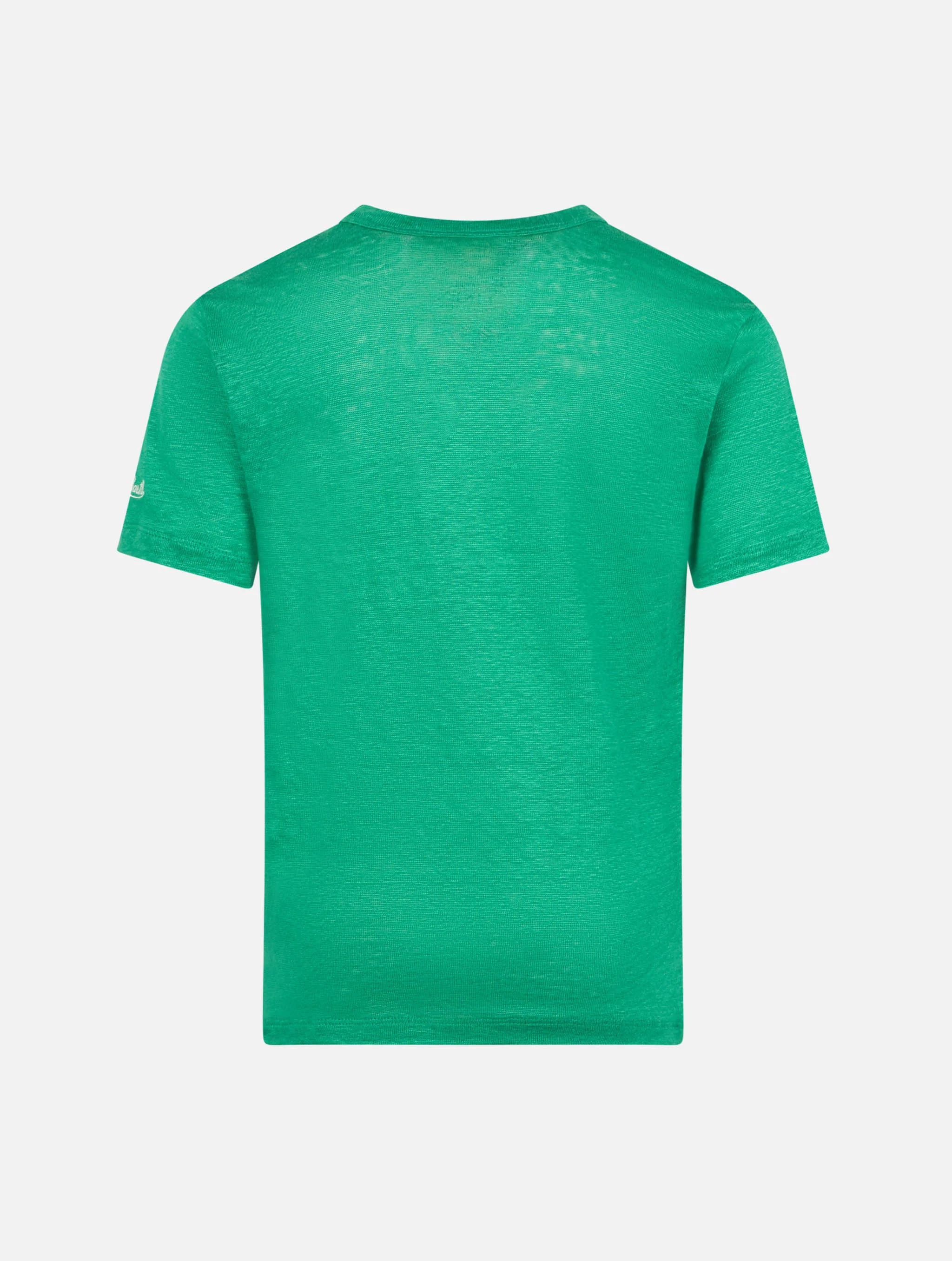 T-shirt da bambino in jersey di lino verde Alex
