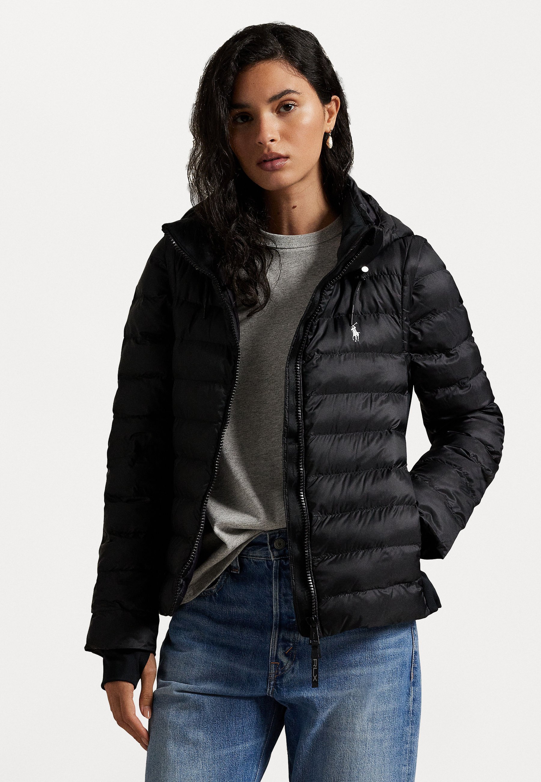 Giacca invernale con cappuccio trapuntata Polo Ralph Lauren Performance - nera