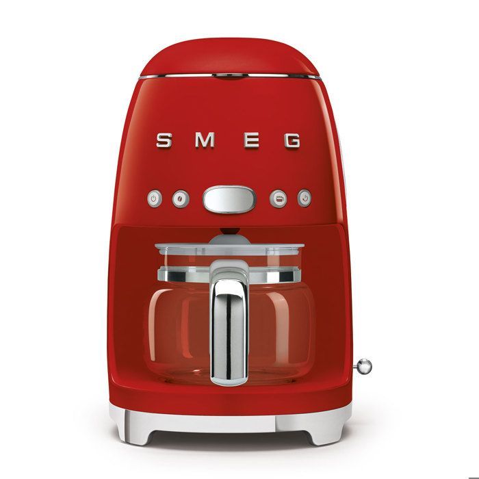 Cafeteira de filtro SMEG de 10 xícaras, 1050 W, vermelha, estilo anos 1950 DCF02RDEU
