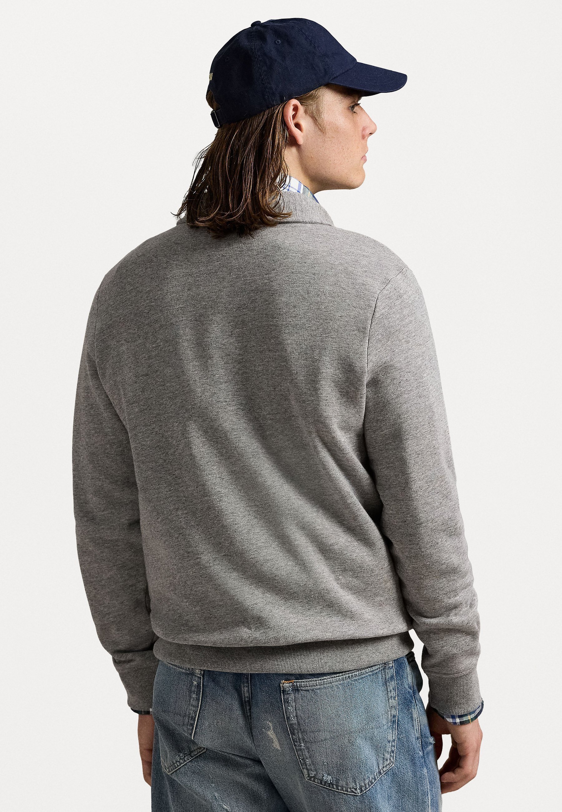 Polo Ralph Lauren LOGO FLEECE COLLARED SWEATSHIRT - Mikina - dark vintage heather