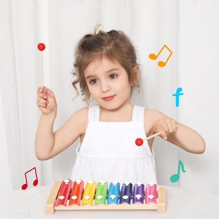 Xylophone Jouets Knock Piano, Instrument de Musique Xylophone en Bois pour Les Enfants