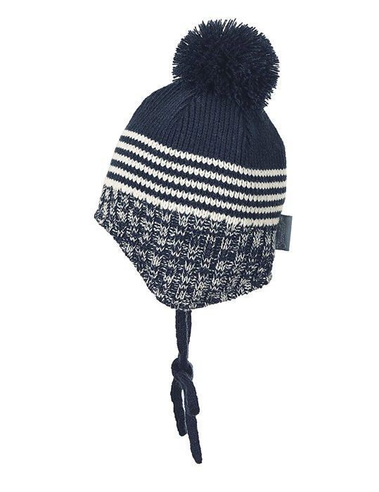 Gorro - STERNTALER - Gorro de malha (4701846) - Forrado com lã polar - Pompon - 47 cm (9-12 meses)