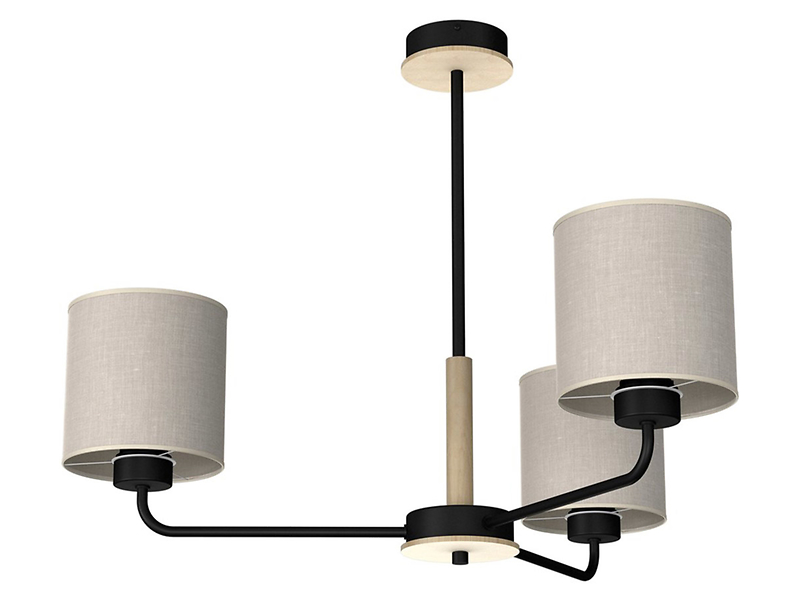 Lampa wisząca Atlanta  3-punktowa tkaninowa beżowa