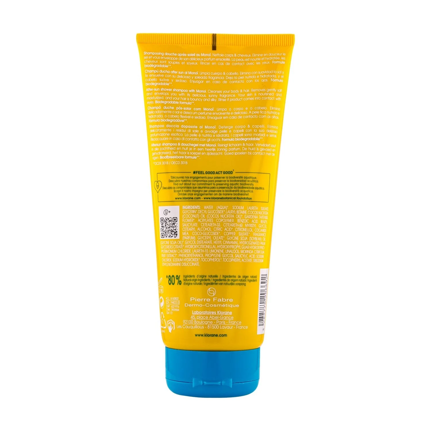 Polysianes Shampoo Doccia Doposole al Tamanu BIO e Monoï - Bagno doccia doposole