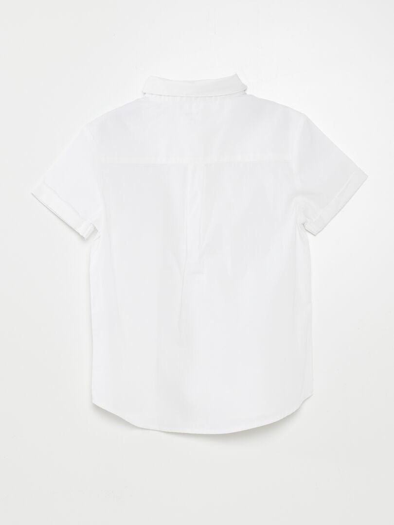 Conjunto de camisa y corbata de algodón - 2 piezas - BLANCO