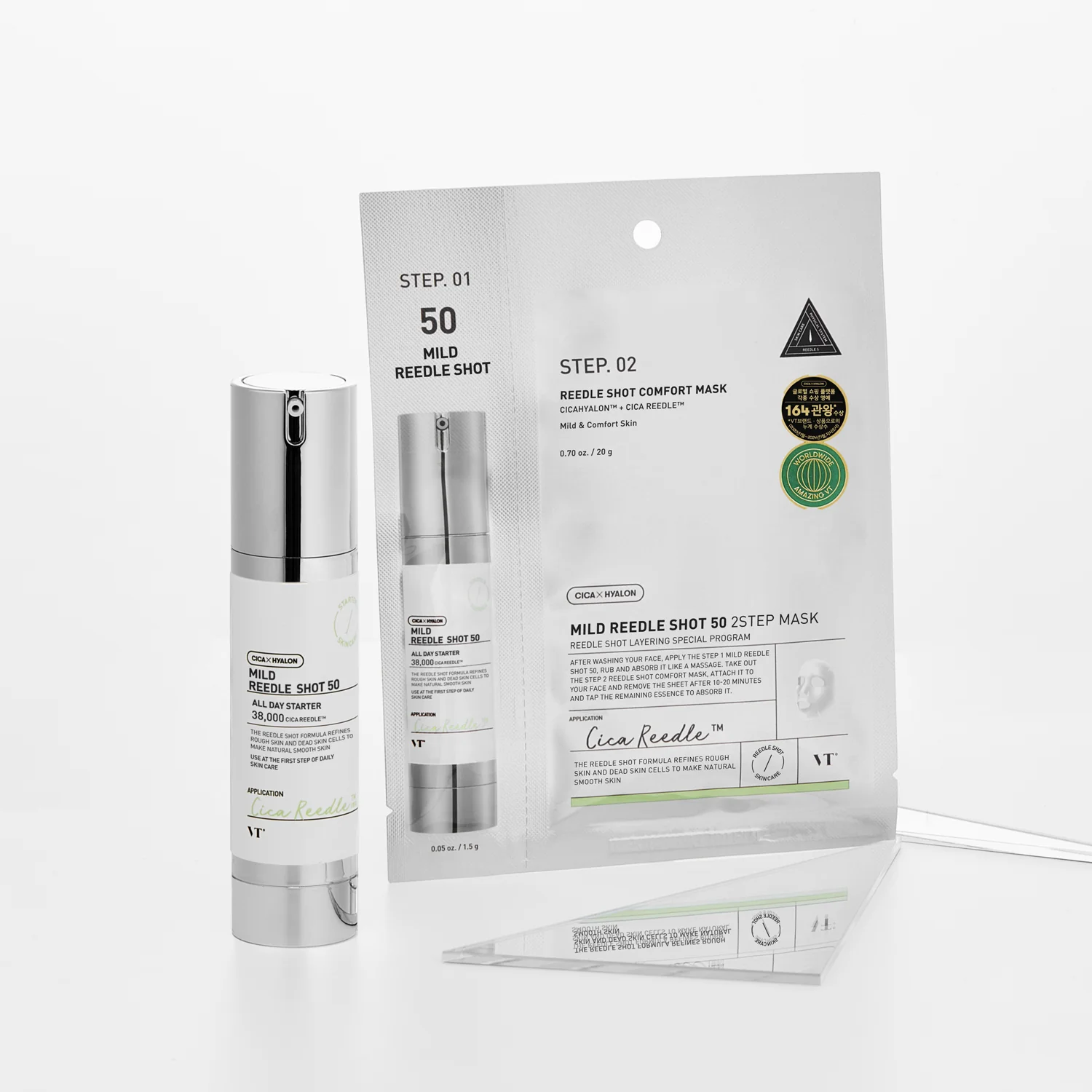 Viso MILD REEDLE SHOT 50 2-STEP MASK - Cofanetto Antimperfezioni, Cofanetto Antirughe, Maschera Anti-età viso, Siero viso antimperfezioni, Trattamento Rigenerante