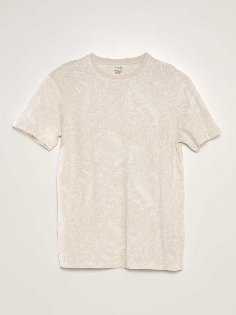 Bedrukt T-shirt - BEIGE