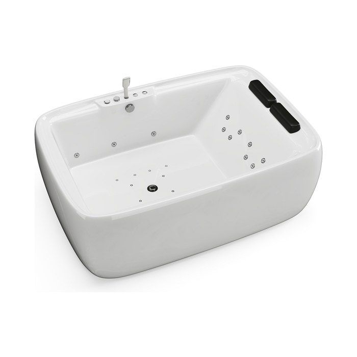 Bañera de hidromasaje - 180 x 120 x 60 cm - Blanca - 2 plazas - 390 L - VOLUTA